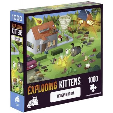 Puzzle Exploding Kittens din 1000 de piese - În curte