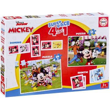 Puzzle și jocuri pentru copii Educa 4 în 1 - Mickey și prietenii