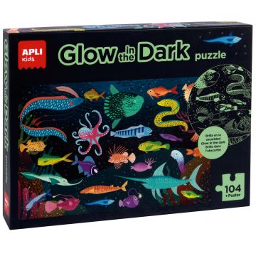 Puzzle luminos Apli Kids - Ocean, 104 piese