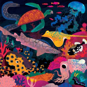 Puzzle luminos Mudpuppy din 500 de piese - Ocean