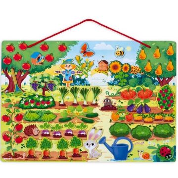 Puzzle magnetic Janod - Gradina mea, 70 de piese
