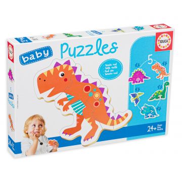 Puzzle pentru bebelusi Educa 5 in 1 - DInozauri