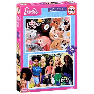 Puzzle pentru copii Educa din 2 х 100 de piese - Barbie