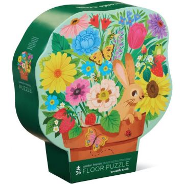 Puzzle pentru podea Crocodile Creek din 36 de piese - Prieteni în grădină