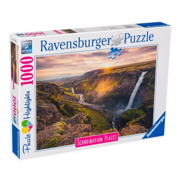 Puzzle Ravensburger din 1000 de piese - Cascada Haifos, Islanda