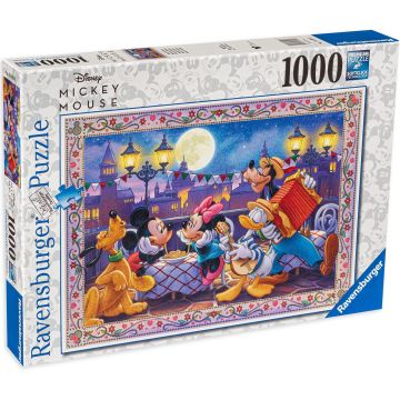 Puzzle Ravensburger din 1000 de piese - Mickey și Minnie la cină