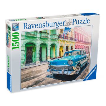 Puzzle Ravensburger din 1500 de piese - Masina in Cuba