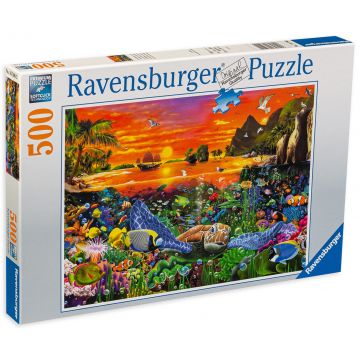 Puzzle Ravensburger din 500 de piese - Testoasa pe recif