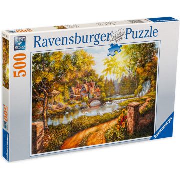 Puzzle Ravensburger din 500 de piese - Vila pe malul raului