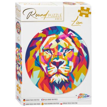 Puzzle rotund Grafix din 1000 de piese - Leu