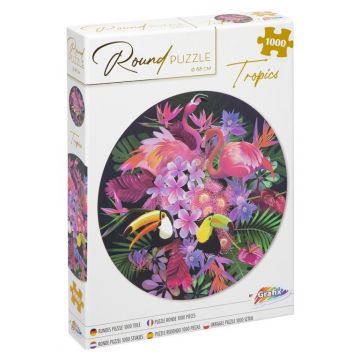 Puzzle rotund Grafix din 1000 de piese - Lumea tropicală