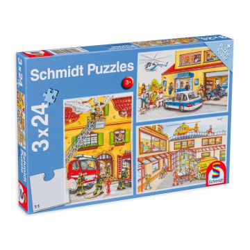 Puzzle Schmidt 3 in 1 - Pompieri si politisti