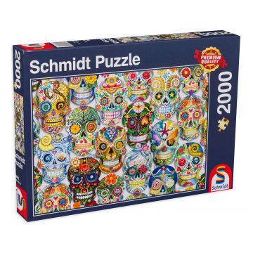 Puzzle Schmidt din 2000 de piese - Cranii cu flori