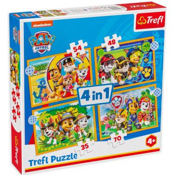 Puzzle Trefl 4 în 1 - Vacanță Paw Patrol