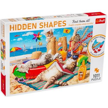 Puzzle Trefl din 1000 de piese - Vacanță pentru pisici