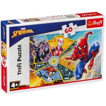 Puzzle Trefl din 60 de piese - Omul Păianjen în acțiune