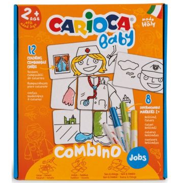 Set de creatie Carioca Baby - Puzzle de colorat, 8 markere