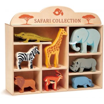 Set de figurine din lemn Tender Leaf Toys - Animale sălbatice în stand