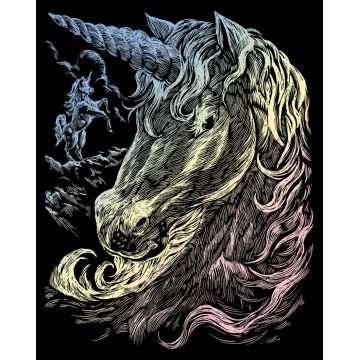 Set de gravură holografică Royal Holographic - Unicorn, 20 x 25 cm