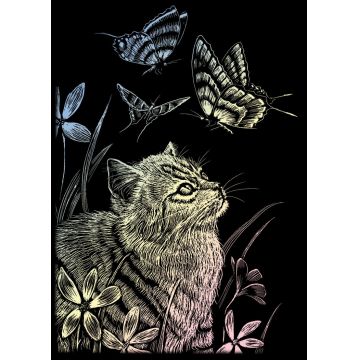 Set de gravură holografică Royal - Pisoi, 13 x 18 cm