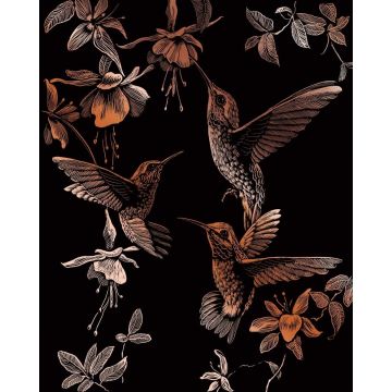 Set de gravură Royal Copper - Trio de colibri, 20 x 25 cm