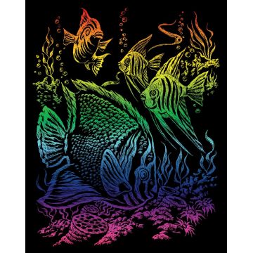 Set de gravură Royal Rainbow - Pește, 20 x 25 cm