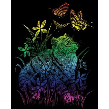 Set de gravură Royal Rainbow - Pisoi, 20 x 25 cm