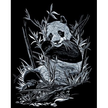 Set de gravură Royal Silver - Panda, 20 x 25 cm