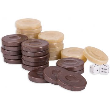 Stâlpi de backgammon Modiano - Bej și maro