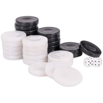 Bastoane de backgammon Modiano - Alb și negru