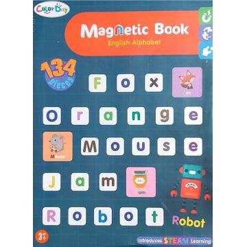 Cartea cu alfabet magnetic pentru copii Raya Toys - 134 de piese