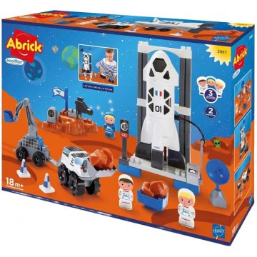 Constructor Ecoiffier Abrick - Baza spatiala cu racheta si 3 figurine