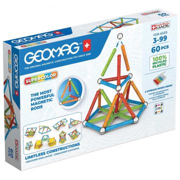 Constructor magnetic Geomag - Supercolor, 60 de piese