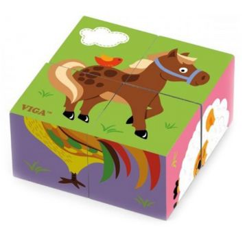 Cuburi Viga - Animale de companie, 4 bucăți
