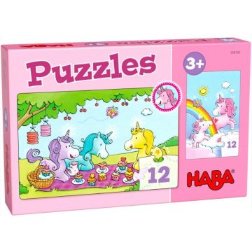 Haba Set de puzzle - Unicorns, 2 piese