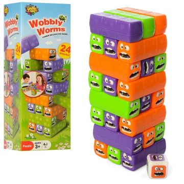 Joc pentru copii Raya Toys - Turnul de echilibru, turnul viermilor