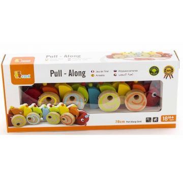 Jucărie de tracțiune din lemn Viga - Caterpillar