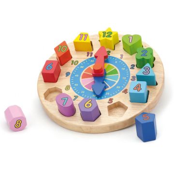 Jucărie din lemn Viga - Ceas puzzle