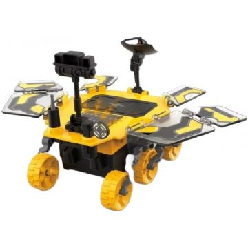 Jucărie pentru copii Raya Toys - Robot solar, rover Marte construibil, galben, 46 piese
