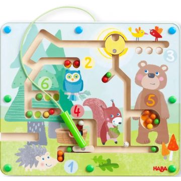 Labirint cu tablă magnetică Haba - Animale din pădure