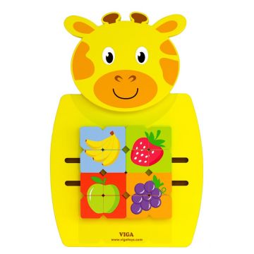 Mozaic din lemn pentru perete Viga - Fructe pentru perete, girafă