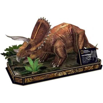 Puzzle 3D Cubic Fun din 44 de piese - Triceratops
