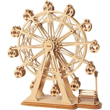 Puzzle 3D din lemn Robo Time din 120 de piese - Roata Ferris