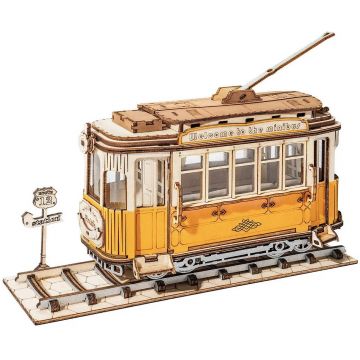 Puzzle 3D din lemn Robo Time din 145 de piese - Tramvai