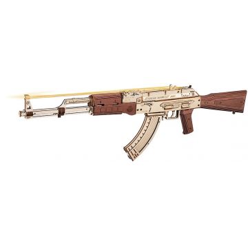 Puzzle 3D din lemn Robo Time din 315 de piese - pușcă de asalt AK-47
