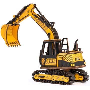 Puzzle 3D din lemn Robo Time din 395 de piese - Excavator