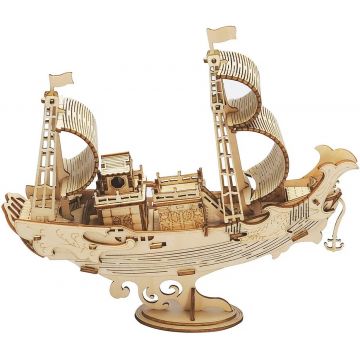 Puzzle 3D din lemn Robo Time din 91 de piese - Nava diplomatică japoneză