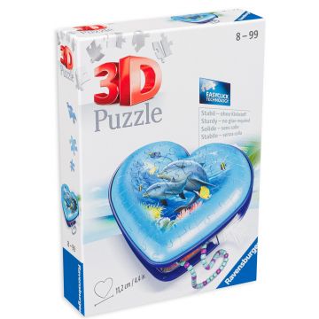 Puzzle 3D Ravensburger din 54 de piese - Cutie de bijuterii, inimă