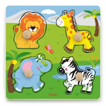 Puzzle cu mânere Viga - Animale sălbatice