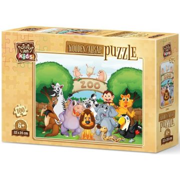 Puzzle din lemn Art Puzzle din 100 de piese - In grădină zoologică